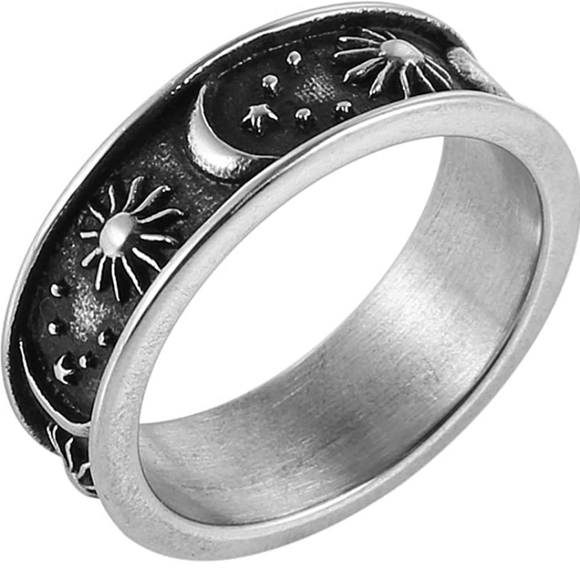 Engagement ring moon star sun statement ring 8mm ring women ring men ring